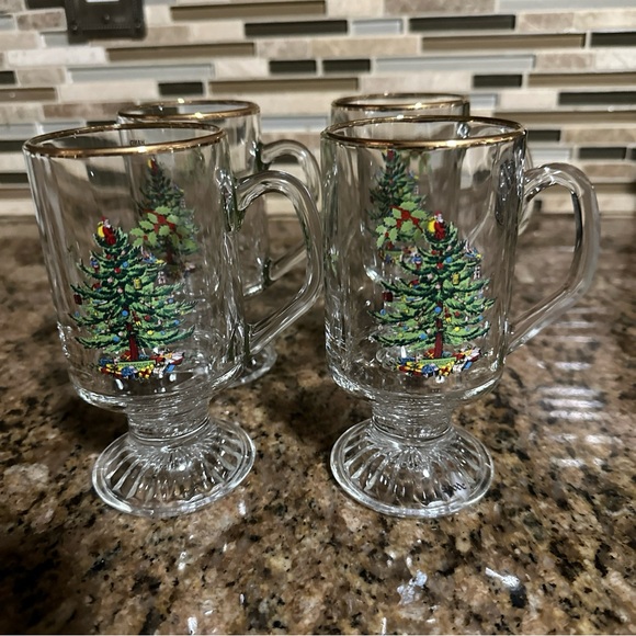Spode Christmas Tree Irish Coffee Mugs Set of 4 - Vintage!!! - Picture 10 of 16